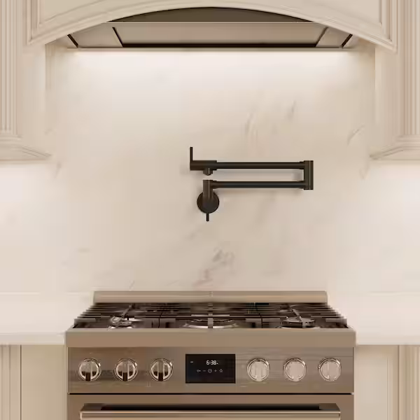 Pot filler installed in kitchen